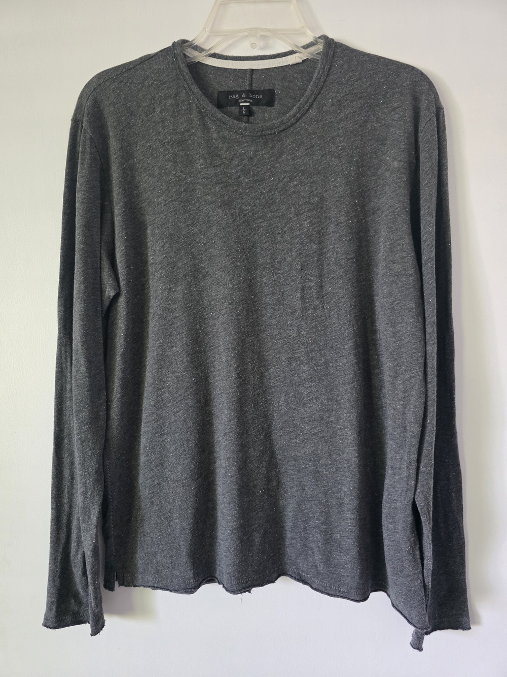 rag & bone Dark Charcoal Heather Long-Sleeve Crew
